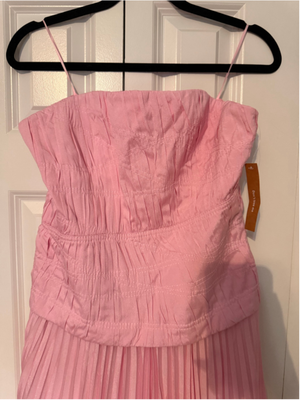 Women's Few Moda o.p.t Strapless Pleated Maxi Dress, Pink Sz 10 - Picture 6 of 12